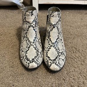 Black and white snake skin Circus shoes, size 81/2, worn 2 times